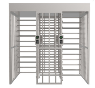 ประตูหมุนความปลอดภัยเต็มความสูงคู่ Gates SUS304 ป้องกันการย้อนกลับ