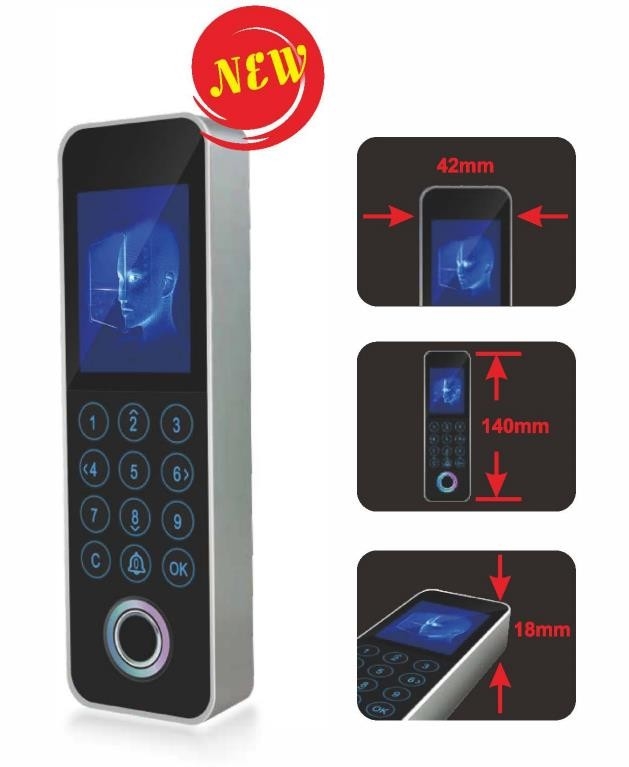 IP65 Face Recognition Biometric System ลายนิ้วมือ Smart Card Access Control ประตูหมุน