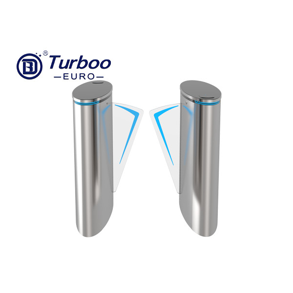 กันน้ำ Flap Barrier Turnstile Gate เซ็นเซอร์อินฟราเรดพร้อมตัวบ่งชี้ทิศทาง