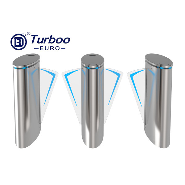 กันน้ำ Flap Barrier Turnstile Gate เซ็นเซอร์อินฟราเรดพร้อมตัวบ่งชี้ทิศทาง