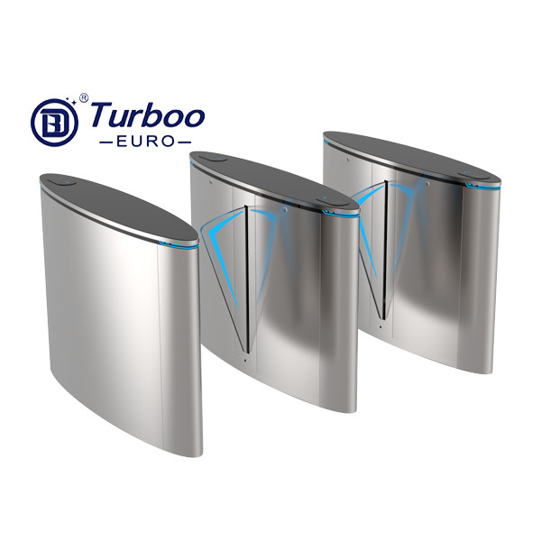 กันน้ำ Flap Barrier Turnstile Gate เซ็นเซอร์อินฟราเรดพร้อมตัวบ่งชี้ทิศทาง